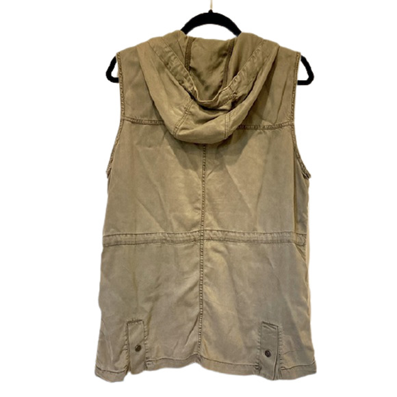 Kenneth Cole Military Green Hooded Sleeveless Vest Size Small - Picture 2 of 7